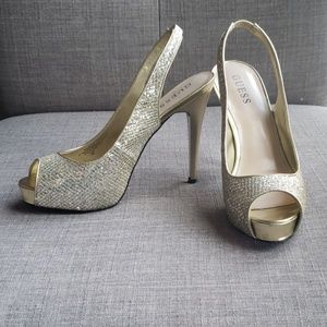 Guess Gold Sequin Pumps